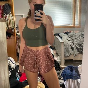 American Eagle Outfitters pink floral flowy shorts